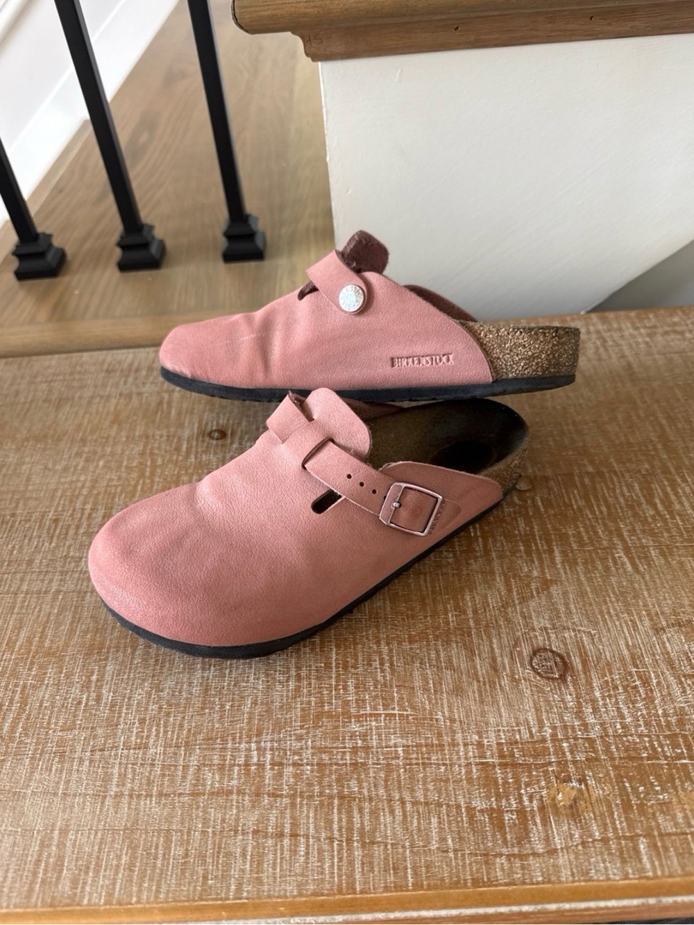 Birkenstock Kids Pink Boston Clog Slip-On with Adjustable Buckle